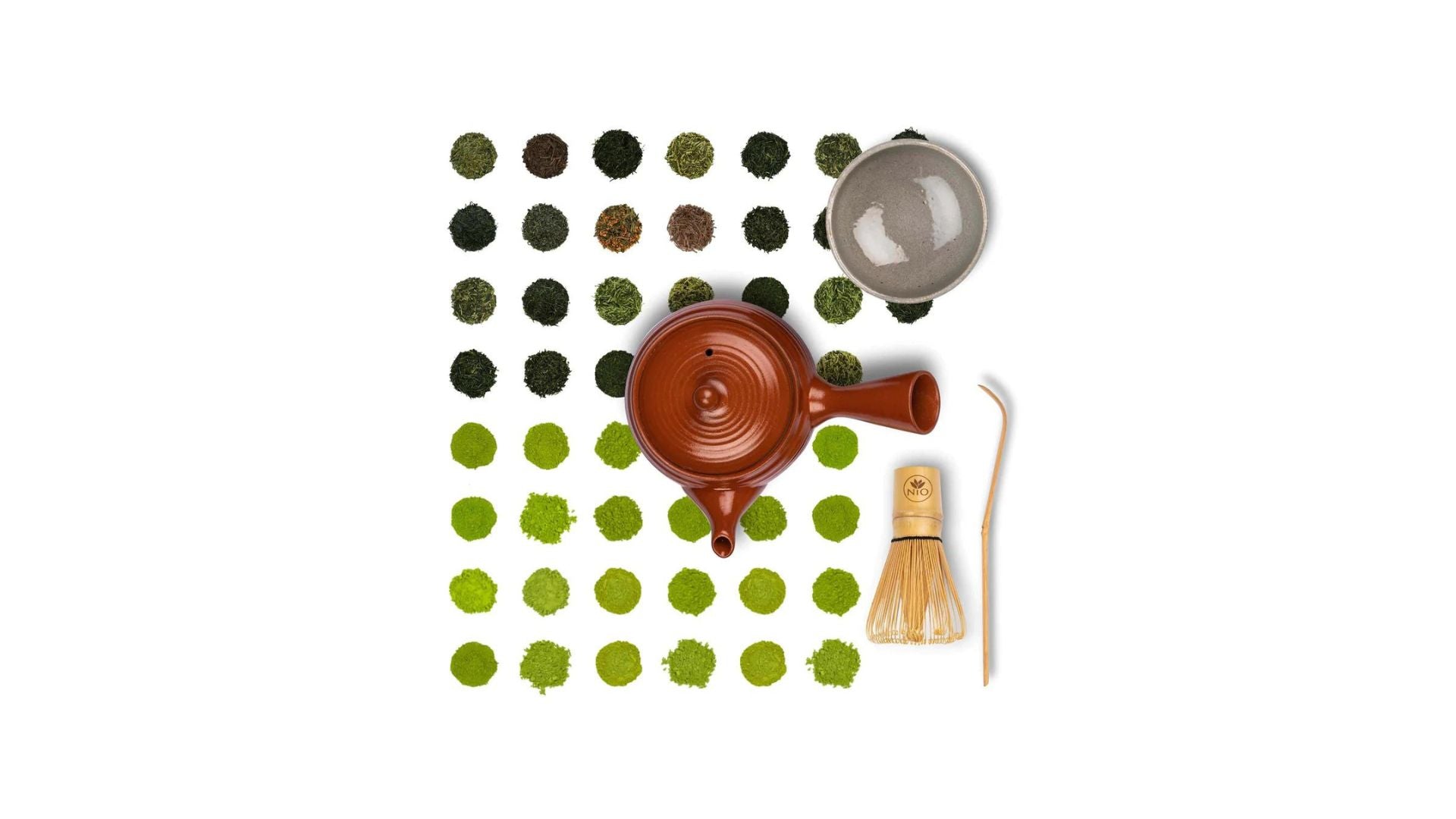 Matcha Tea Sampler 21 Pack with Matcha Whisk – Nio Teas