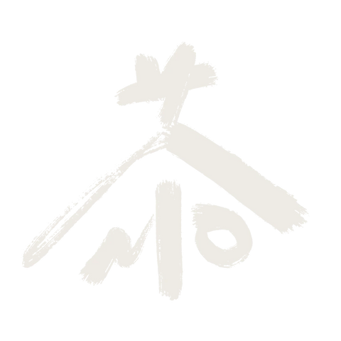 A minimalist Nio Shodo light beige brush-stroke style logo or emblem on a solid white background.