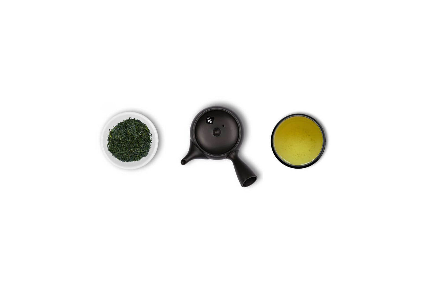 sencha tea with a kyusu and a cup of sencha