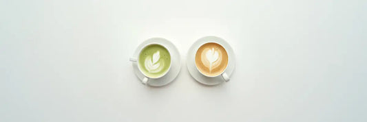 Matcha next to Coffee