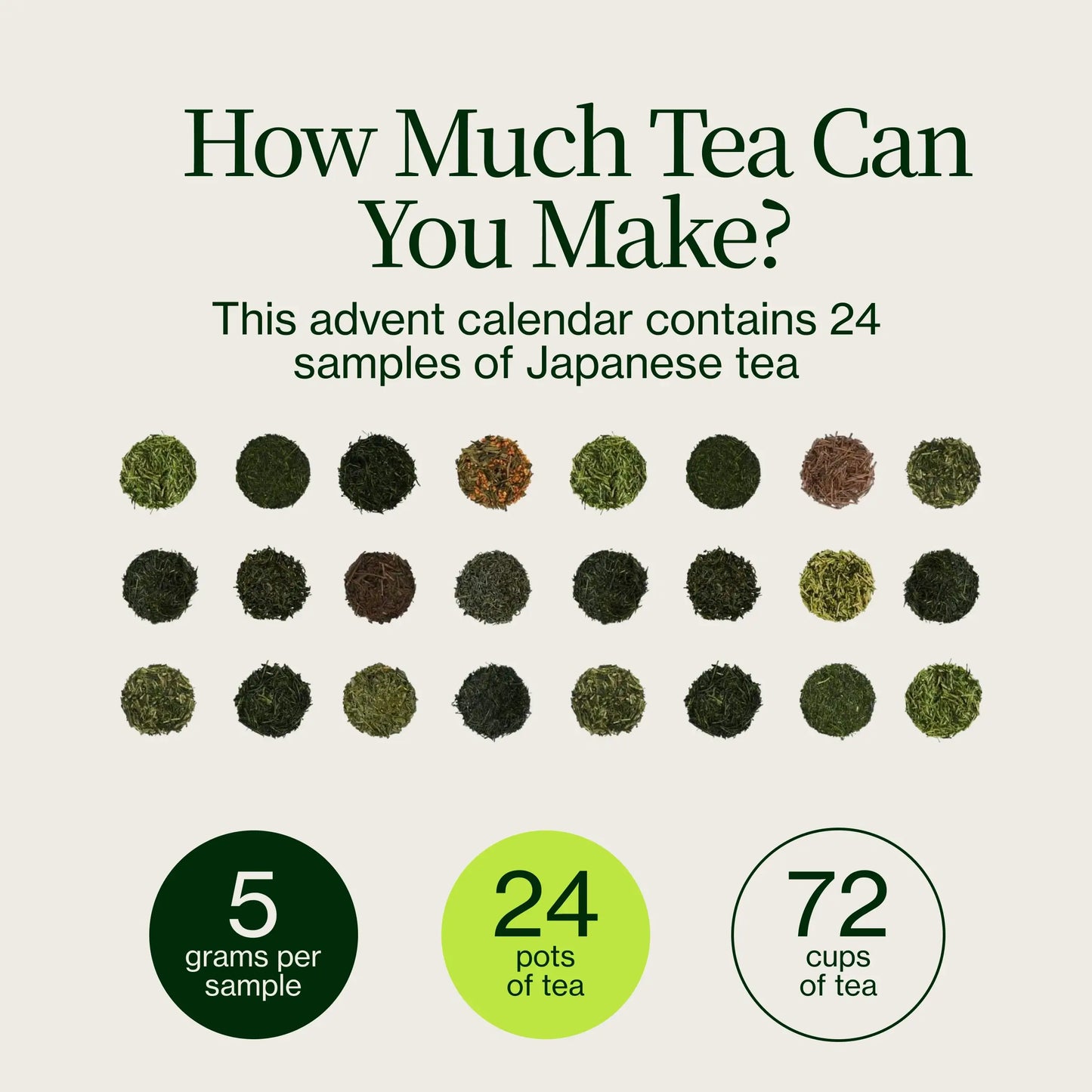 Green Tea Advent Calendar with Teapot