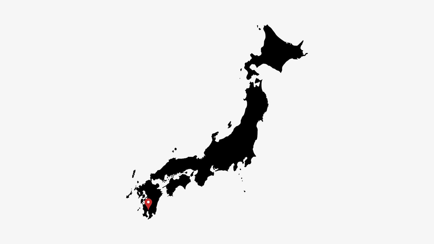 map with the location of Kirishima tea fields in Japan