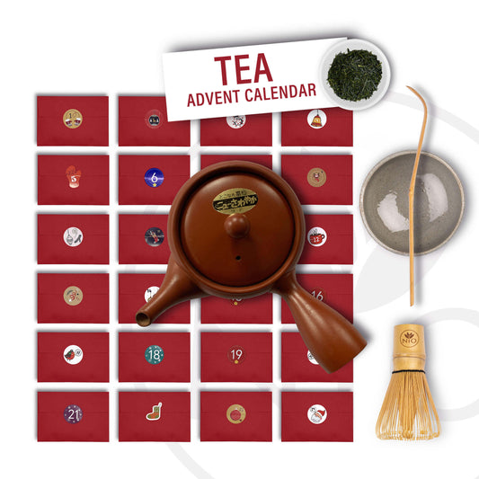 Green Tea Advent Calendar with Teapot Chawan, Chasen and Chashaku
